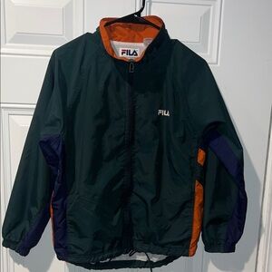 Fila Dark Green Jacket with Orange and Navy Accents